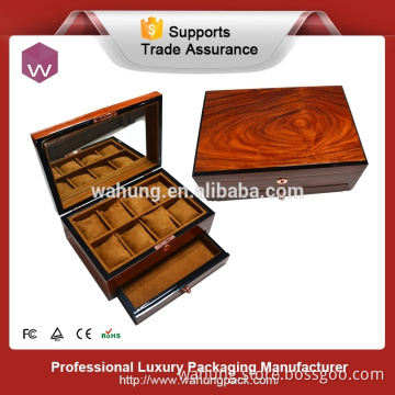 Customized mirrored Watch Wooden gift box & Wood dispaly box for sale